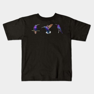 Violet Saberwing Hummingbirds in Watercolor Kids T-Shirt